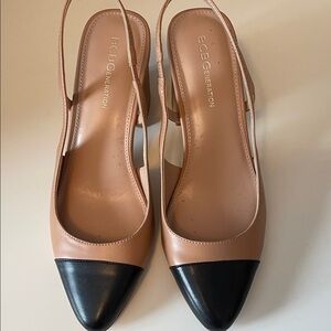 BCBGeneration Tan and Black Heels